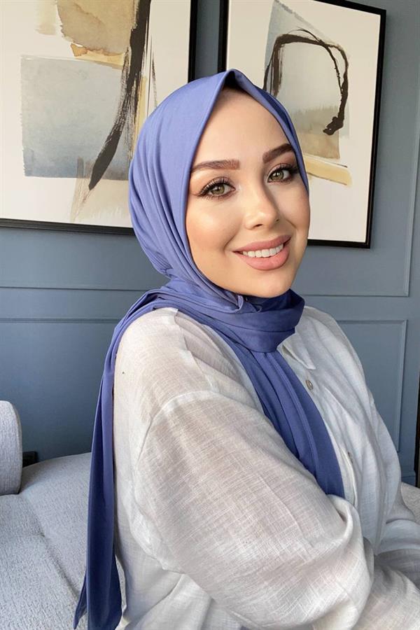 Sayra Shawl Kadın İndigo Sandy Kumaş Hazır Şal SYR002