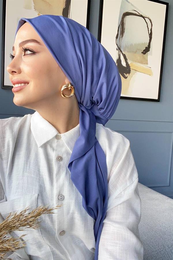 Sayra Shawl Kadın İndigo Sandy Kumaş Hazır Şal SYR002