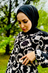 Sayra Shawl Siyah İthal Sandy Kumaş Çıtçıtlı Hazır Şal SYR006