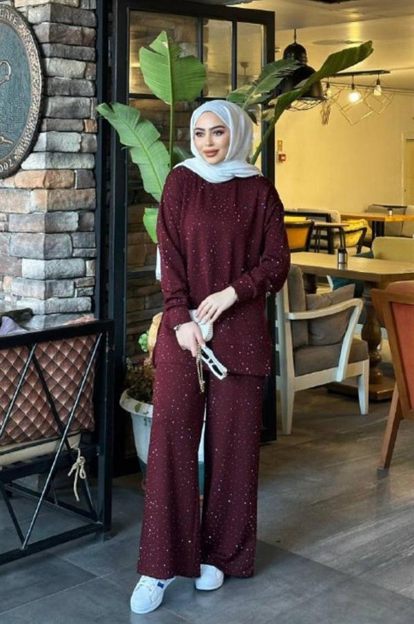 Salaş Kesim Tesettür 2'Li Takım BORDO