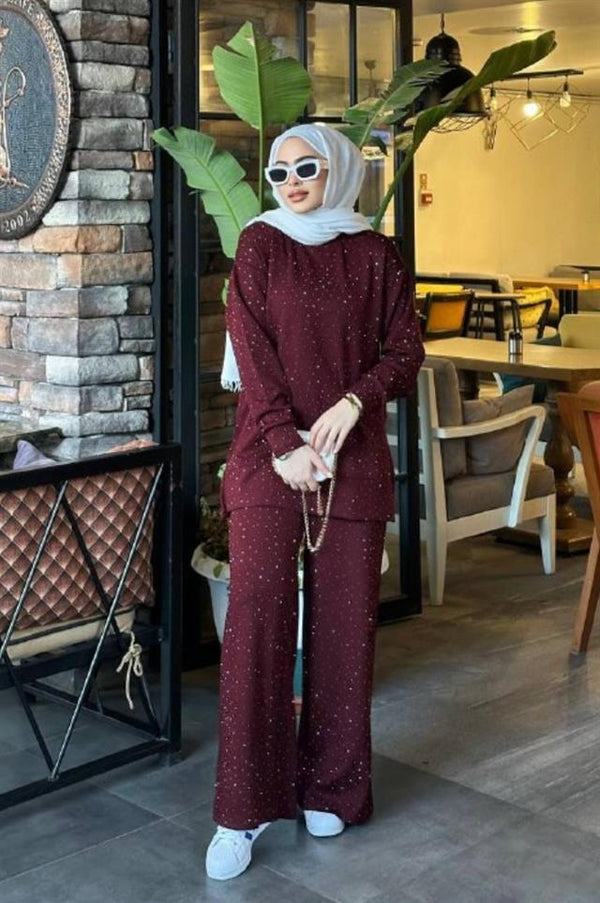 Salaş Kesim Tesettür 2'Li Takım BORDO