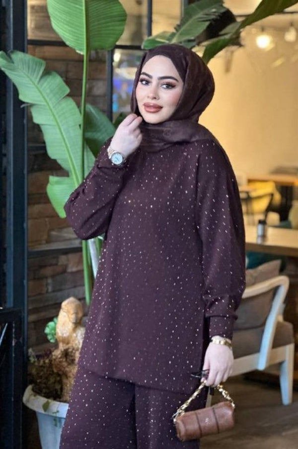 Salaş Kesim Tesettür 2'Li Takım KAHVE